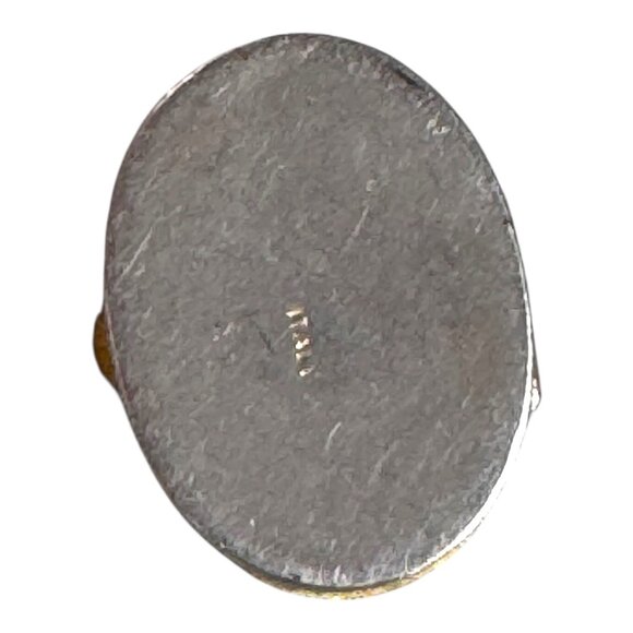 Antique Miniature Trinket Large Emerald Green Goldtone Filigree Ring Jewelry Box - Picture 11 of 12